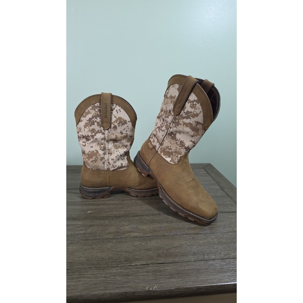 Durango Mens Rebel 12" Camo Brown Leather Cowboy Western Boots Square Toe WP 11